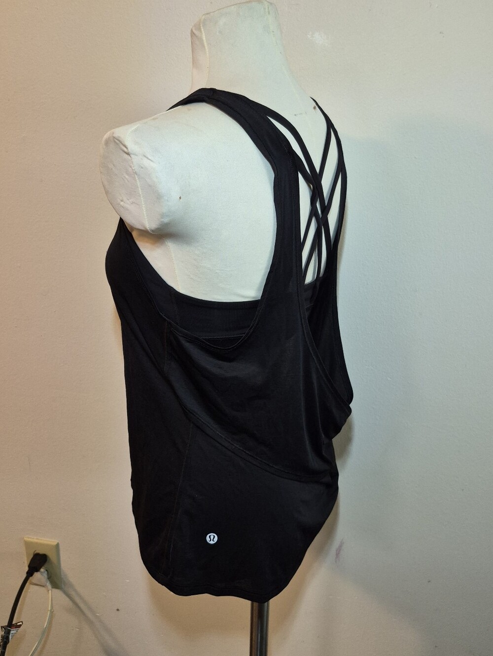 8) Lululemon Re-Energized Black Strappy Tank